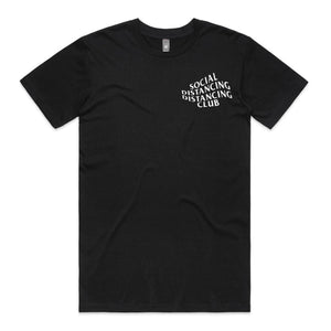 Social Distancing Distancing Club Tee by Lonely Kids Club. All clothing from our T-shirts to our shorts and hoodies are ethically made, and printed packed and shipped from Sydney.