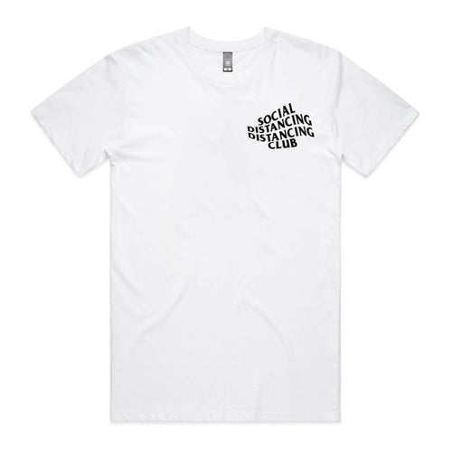 Social Distancing Distancing Club Tee by Lonely Kids Club. All clothing from our T-shirts to our shorts and hoodies are ethically made, and printed packed and shipped from Sydney.