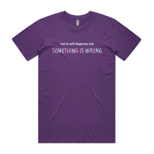 Something Is Wrong Tee by Lonely Kids Club. All clothing from our T-shirts to our shorts and hoodies are ethically made, and printed packed and shipped from Sydney.