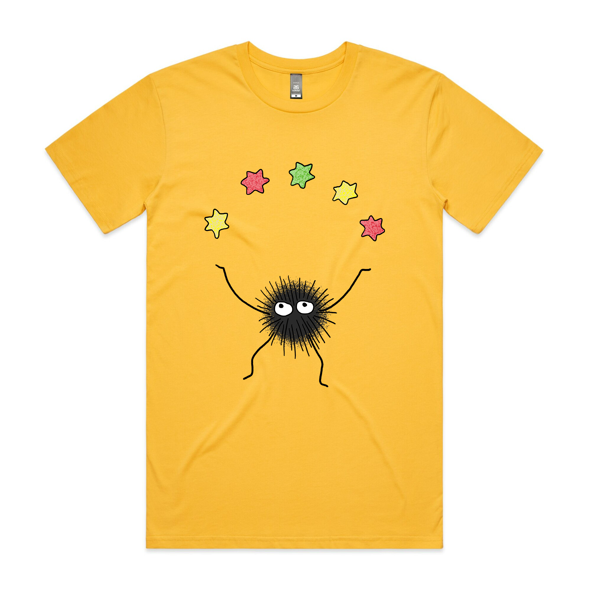 Our classic Soot Sprite T-shirt. Sustainably printed on Ethically made T shirts in Australia. 
