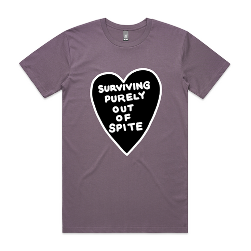 Spite Tee by Lonely Kids Club. All clothing from our T-shirts to our shorts and hoodies are ethically made, and printed packed and shipped from Sydney.