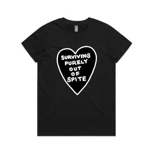 Spite Tee by Lonely Kids Club. All clothing from our T-shirts to our shorts and hoodies are ethically made, and printed packed and shipped from Sydney.