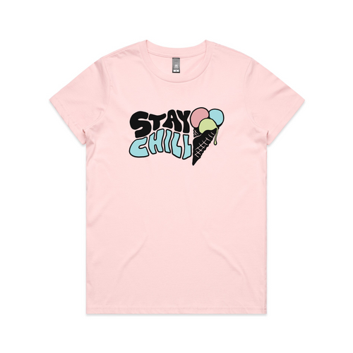 Stay Chill Tee by Lonely Kids Club. All clothing from our T-shirts to our shorts and hoodies are ethically made, and printed packed and shipped from Sydney.