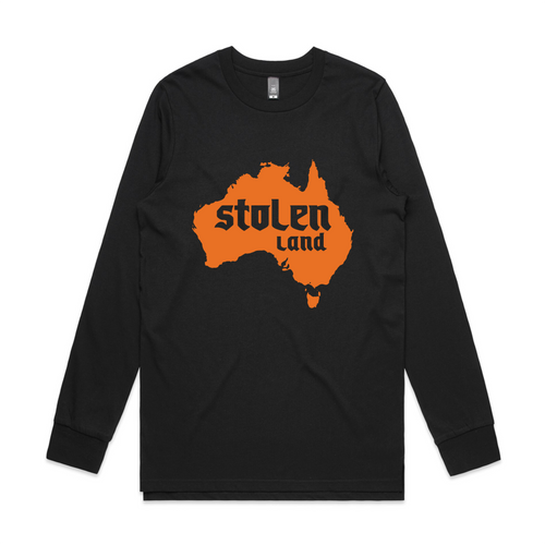 Stolen Land Charity Tee by Lonely Kids Club. All clothing from our T-shirts to our shorts and hoodies are ethically made, and printed packed and shipped from Sydney.