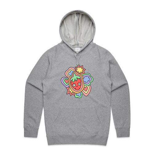 Strawberry Hoodie by Lonely Kids Club. All clothing from our T-shirts to our shorts and hoodies are ethically made, and printed packed and shipped from Sydney.