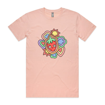 Strawberry Tee by Lonely Kids Club. All clothing from our T-shirts to our shorts and hoodies are ethically made, and printed packed and shipped from Sydney.