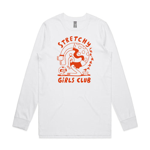 Stretchy Girls Club Tee by Lonely Kids Club. All clothing from our T-shirts to our shorts and hoodies are ethically made, and printed packed and shipped from Sydney.