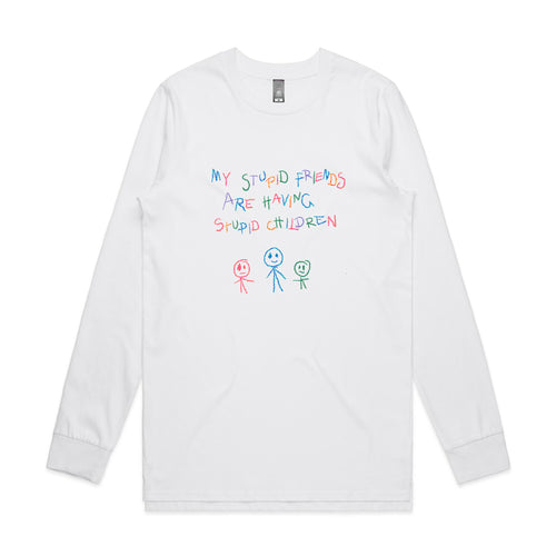 Stupid Children Tee by Lonely Kids Club. All clothing from our T-shirts to our shorts and hoodies are ethically made, and printed packed and shipped from Sydney.