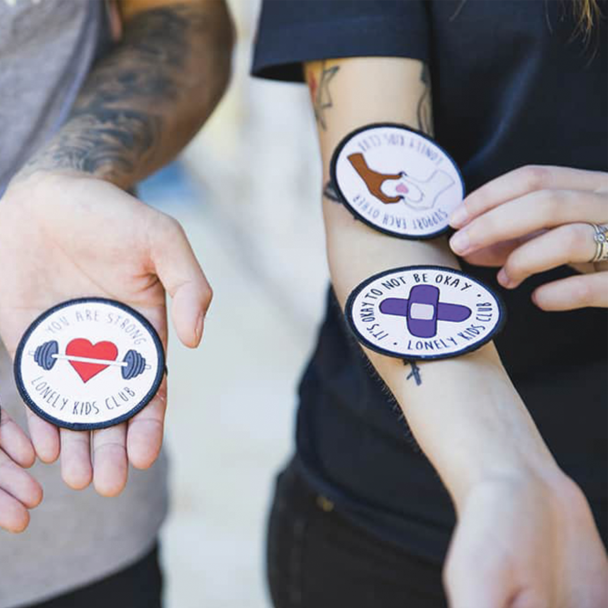 Support Each Other Patch design, artwork by Grace for Lonely Kids Club