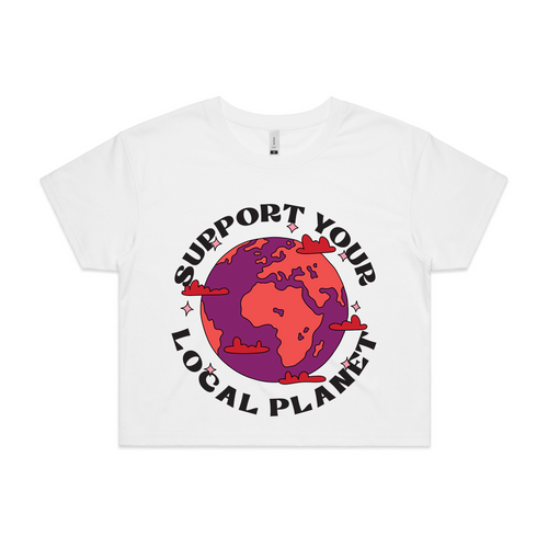 Support Your Local Planet Tee by Lonely Kids Club. All clothing from our T-shirts to our shorts and hoodies are ethically made, and printed packed and shipped from Sydney.