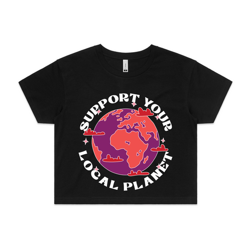 Support Your Local Planet Tee by Lonely Kids Club. All clothing from our T-shirts to our shorts and hoodies are ethically made, and printed packed and shipped from Sydney.