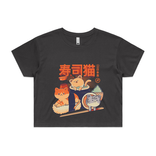 Sushi Cats Tee by Lonely Kids Club. All clothing from our T-shirts to our shorts and hoodies are ethically made, and printed packed and shipped from Sydney.