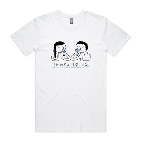 Tears To Us Tee by Lonely Kids Club. All clothing from our T-shirts to our shorts and hoodies are ethically made, and printed packed and shipped from Sydney.