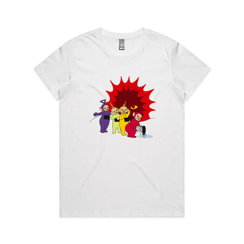Teletubbies Tee by Lonely Kids Club. All clothing from our T-shirts to our shorts and hoodies are ethically made, and printed packed and shipped from Sydney.