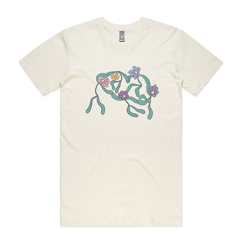 The Flower Dance Tee by Lonely Kids Club. All clothing from our T-shirts to our shorts and hoodies are ethically made, and printed packed and shipped from Sydney.