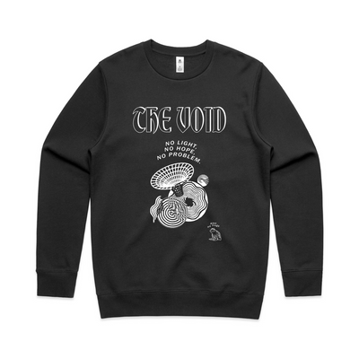 The Void Jumper by Lonely Kids Club. All clothing from our T-shirts to our shorts and hoodies are ethically made, and printed packed and shipped from Sydney.