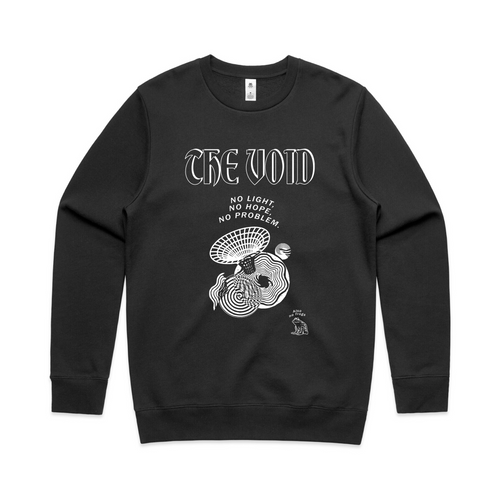 The Void Jumper by Lonely Kids Club. All clothing from our T-shirts to our shorts and hoodies are ethically made, and printed packed and shipped from Sydney.