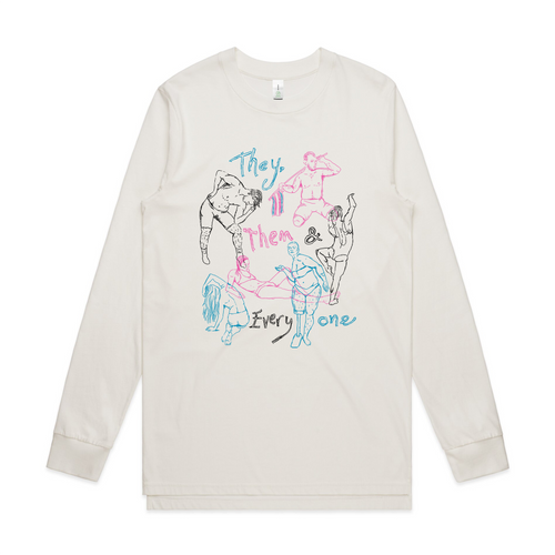 They, Them & Everyone Tee by Lonely Kids Club. All clothing from our T-shirts to our shorts and hoodies are ethically made, and printed packed and shipped from Sydney.