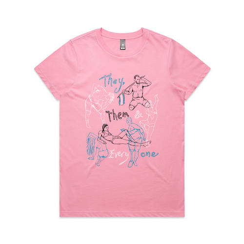 They, Them & Everyone Tee by Lonely Kids Club. All clothing from our T-shirts to our shorts and hoodies are ethically made, and printed packed and shipped from Sydney.