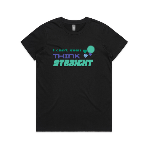Think Straight (Gay) Tee by Lonely Kids Club. All clothing from our T-shirts to our shorts and hoodies are ethically made, and printed packed and shipped from Sydney.
