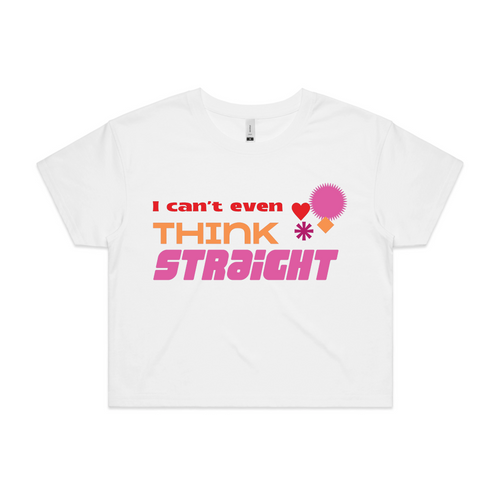 Think Straight (Lesbian) Tee by Lonely Kids Club. All clothing from our T-shirts to our shorts and hoodies are ethically made, and printed packed and shipped from Sydney.