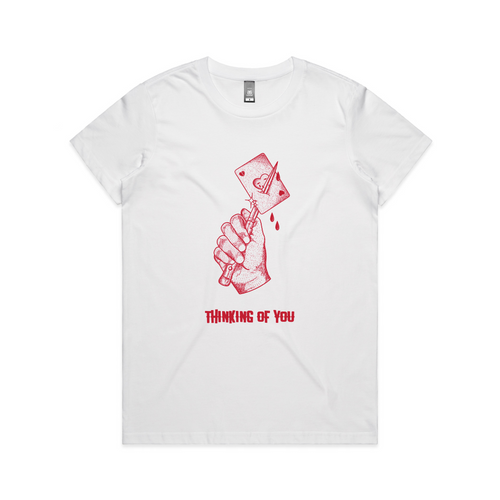 Thinking Of You Tee by Lonely Kids Club. All clothing from our T-shirts to our shorts and hoodies are ethically made, and printed packed and shipped from Sydney.