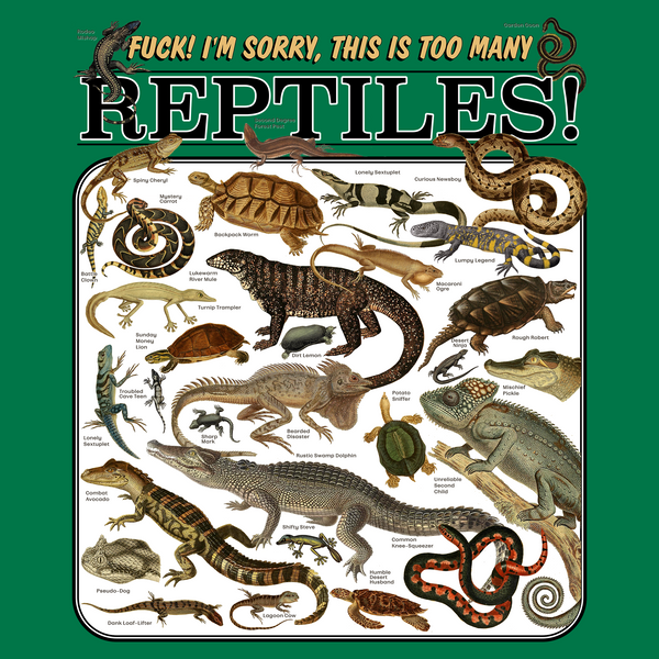 Too Many Reptiles Tee