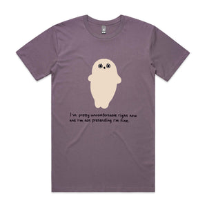 Uncomfortable Seal Tee by Lonely Kids Club. All clothing from our T-shirts to our shorts and hoodies are ethically made, and printed packed and shipped from Sydney.