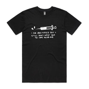 Vaccinated Tee by Lonely Kids Club. All clothing from our T-shirts to our shorts and hoodies are ethically made, and printed packed and shipped from Sydney.