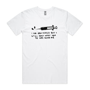 Vaccinated Tee by Lonely Kids Club. All clothing from our T-shirts to our shorts and hoodies are ethically made, and printed packed and shipped from Sydney.