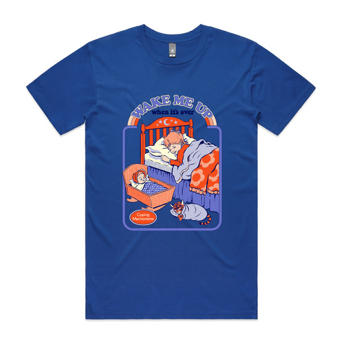 Wake Me Up Tee by Lonely Kids Club. All clothing from our T-shirts to our shorts and hoodies are ethically made, and printed packed and shipped from Sydney.