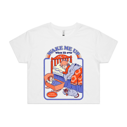 Wake Me Up Tee by Lonely Kids Club. All clothing from our T-shirts to our shorts and hoodies are ethically made, and printed packed and shipped from Sydney.