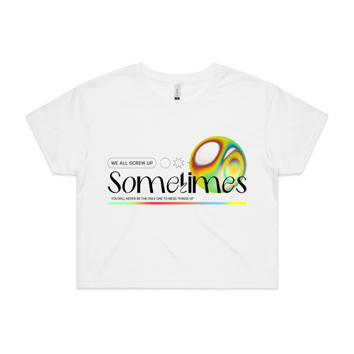 We All Screw Up Sometimes Tee by Lonely Kids Club. All clothing from our T-shirts to our shorts and hoodies are ethically made, and printed packed and shipped from Sydney.
