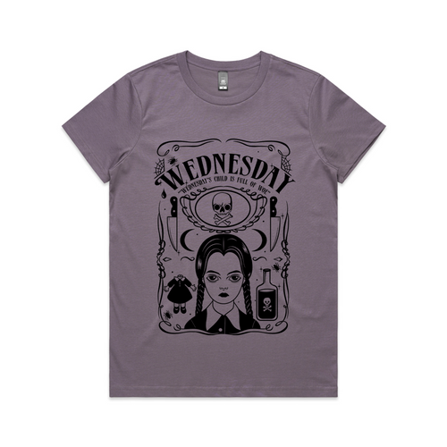 Wednesday Tee by Lonely Kids Club. All clothing from our T-shirts to our shorts and hoodies are ethically made, and printed packed and shipped from Sydney.