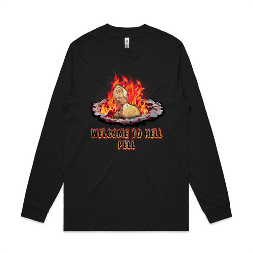 Welcome To Hell, Pell Charity Tee by Lonely Kids Club. All clothing from our T-shirts to our shorts and hoodies are ethically made, and printed packed and shipped from Sydney.
