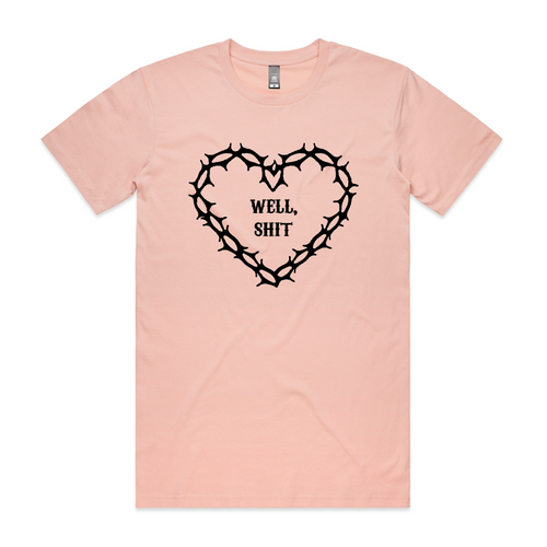 Well, Shit Tee by Lonely Kids Club. All clothing from our T-shirts to our shorts and hoodies are ethically made, and printed packed and shipped from Sydney.