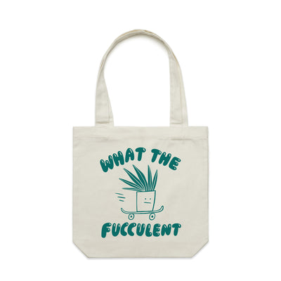 What The Fucculent Tote by Lonely Kids Club. All clothing from our T-shirts to our shorts and hoodies are ethically made, and printed packed and shipped from Sydney.