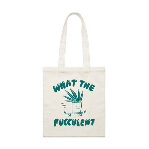 What The Fucculent Tote by Lonely Kids Club. All clothing from our T-shirts to our shorts and hoodies are ethically made, and printed packed and shipped from Sydney.
