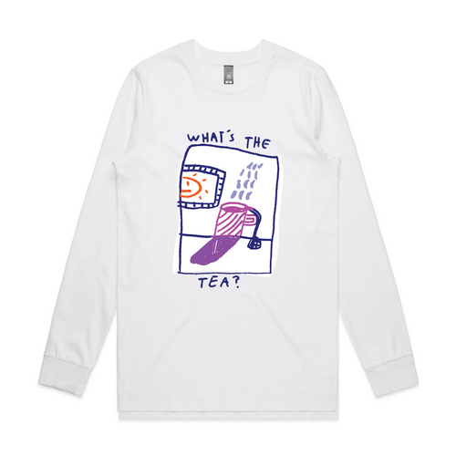 What's The Tea Tee by Lonely Kids Club. All clothing from our T-shirts to our shorts and hoodies are ethically made, and printed packed and shipped from Sydney.
