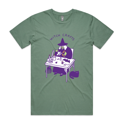 Witch Crafts Tee by Lonely Kids Club. All clothing from our T-shirts to our shorts and hoodies are ethically made, and printed packed and shipped from Sydney.