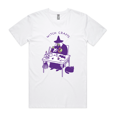 Witch Crafts Tee by Lonely Kids Club. All clothing from our T-shirts to our shorts and hoodies are ethically made, and printed packed and shipped from Sydney.