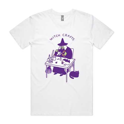 Witch Crafts Tee by Lonely Kids Club. All clothing from our T-shirts to our shorts and hoodies are ethically made, and printed packed and shipped from Sydney.