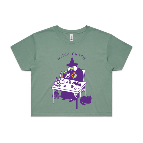 Witch Crafts Tee by Lonely Kids Club. All clothing from our T-shirts to our shorts and hoodies are ethically made, and printed packed and shipped from Sydney.