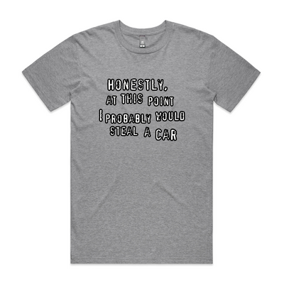 Would Steal A Car Tee by Lonely Kids Club. All clothing from our T-shirts to our shorts and hoodies are ethically made, and printed packed and shipped from Sydney.