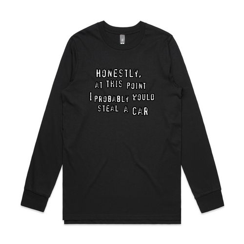 Would Steal A Car Tee by Lonely Kids Club. All clothing from our T-shirts to our shorts and hoodies are ethically made, and printed packed and shipped from Sydney.