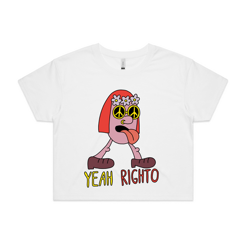 Yeah Righto Tee by Lonely Kids Club. All clothing from our T-shirts to our shorts and hoodies are ethically made, and printed packed and shipped from Sydney.