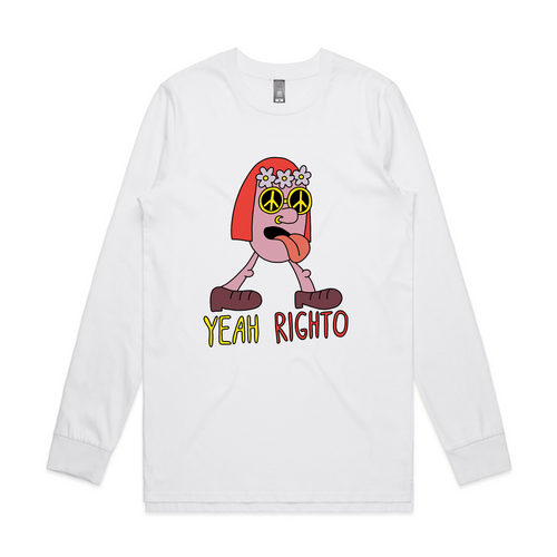 Yeah Righto Tee by Lonely Kids Club. All clothing from our T-shirts to our shorts and hoodies are ethically made, and printed packed and shipped from Sydney.