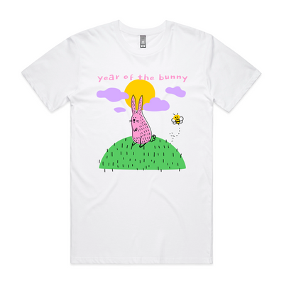 Year Of The Bunny Tee by Lonely Kids Club. All clothing from our T-shirts to our shorts and hoodies are ethically made, and printed packed and shipped from Sydney.