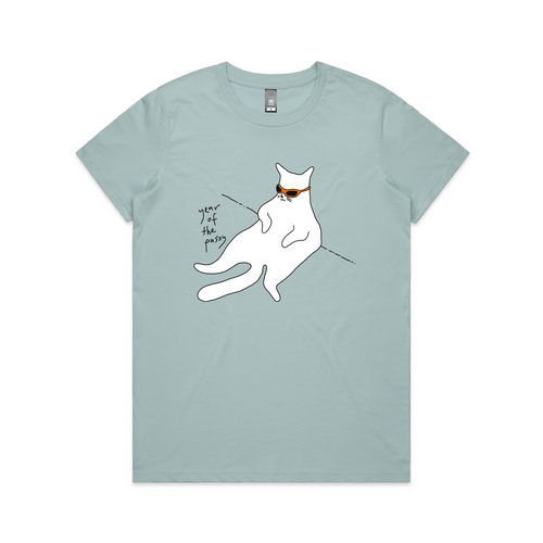 Year Of The Pussy Tee by Lonely Kids Club. All clothing from our T-shirts to our shorts and hoodies are ethically made, and printed packed and shipped from Sydney.