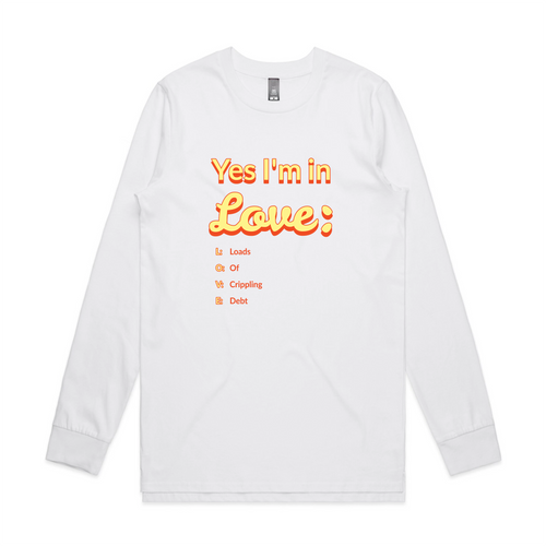 Yes I'm In Love Tee by Lonely Kids Club. All clothing from our T-shirts to our shorts and hoodies are ethically made, and printed packed and shipped from Sydney.